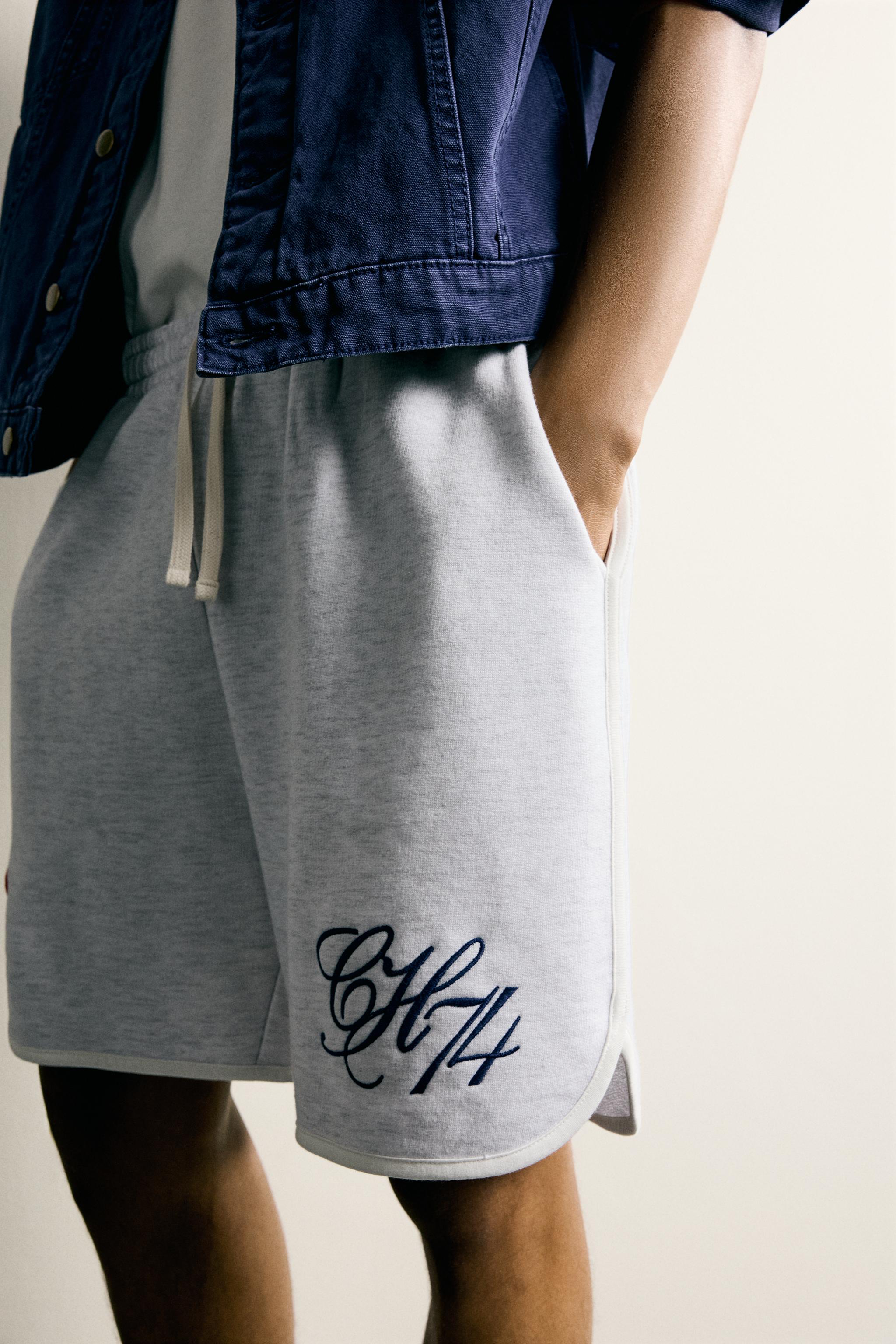 EMBROIDERED PATCH JOGGER SHORTS